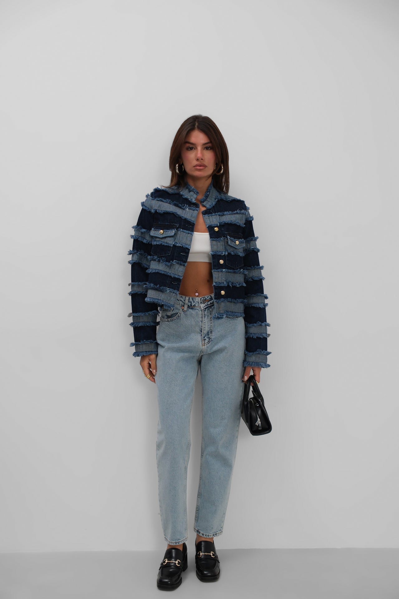 Fringed Fringed Tasarim Blue Jacket