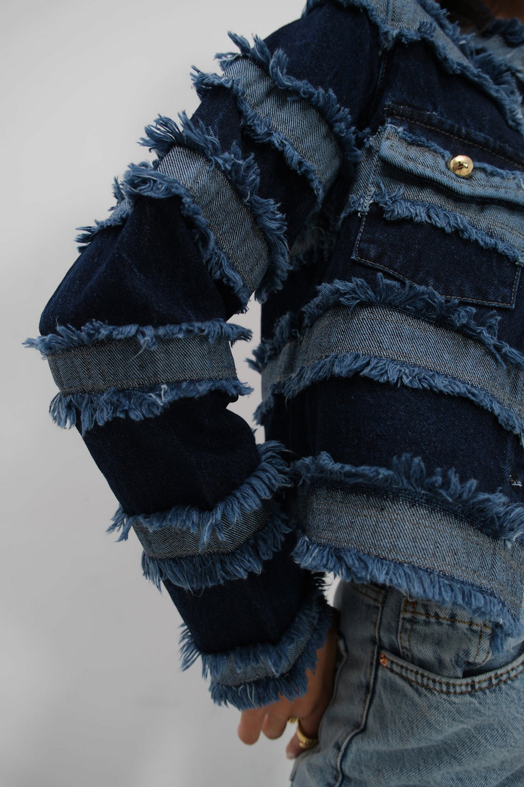 Fringed Fringed Tasarim Blue Jacket