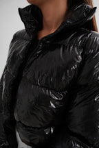 Patent Black Puffer Coat