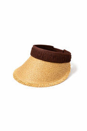 Fringed Visor Brown Straw Hat
