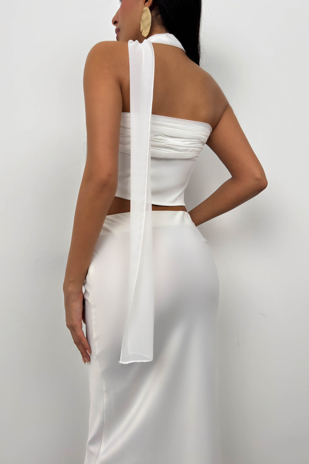 Sal Detay White Strapless Blouse