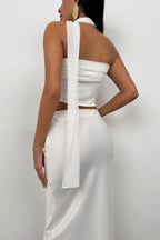Sal Detay White Strapless Blouse