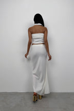 Sal Detay White Strapless Blouse
