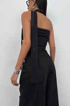 Sal Detay Black Strapless Blouse