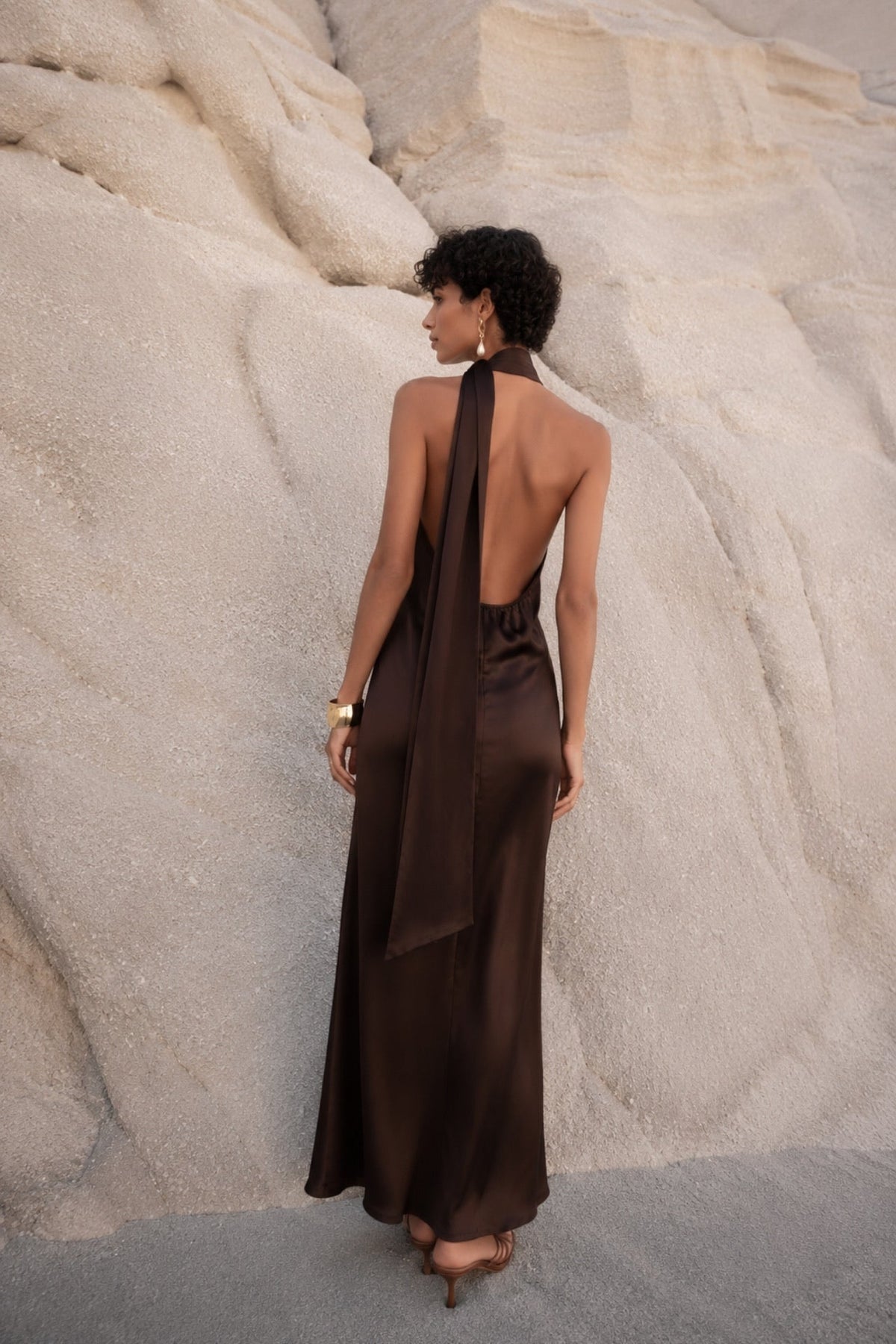 Brown mini dress