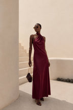 Burgundy mini dress