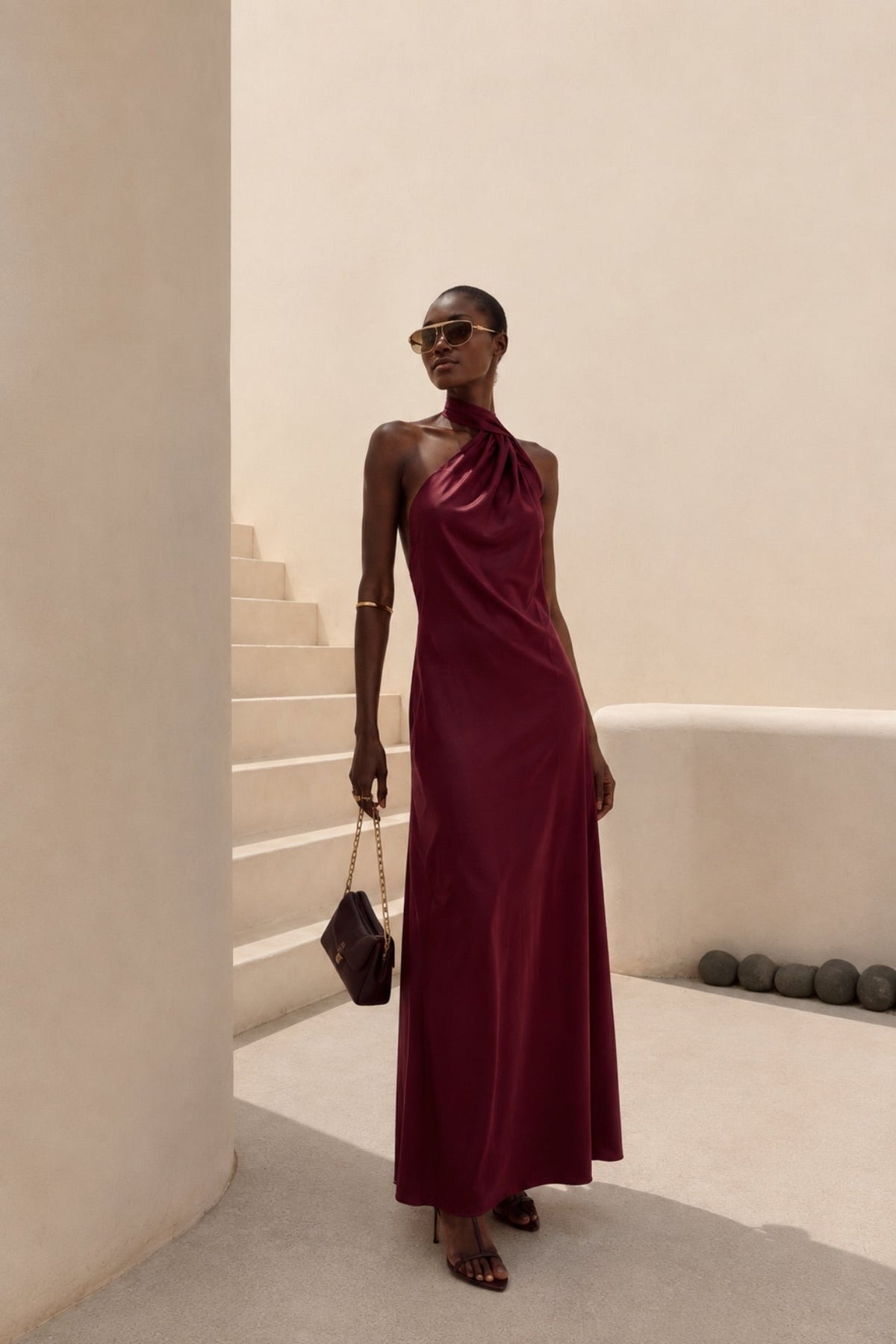 Burgundy mini dress