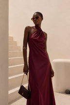 Burgundy mini dress