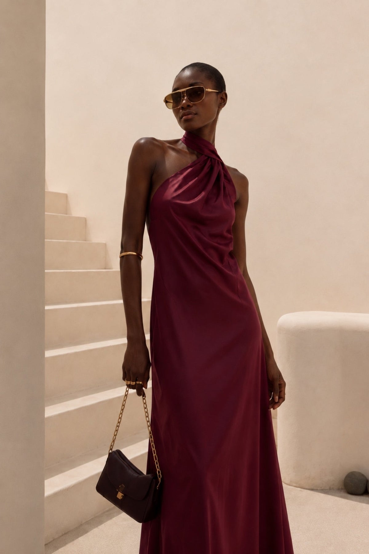 Burgundy mini dress