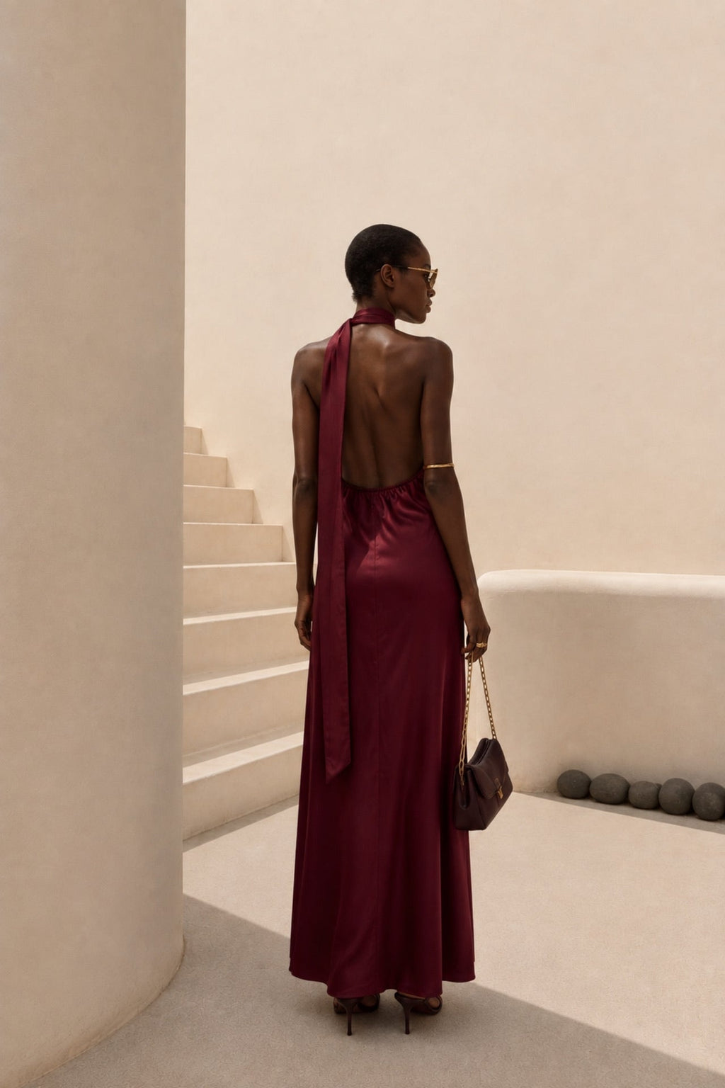 Burgundy mini dress