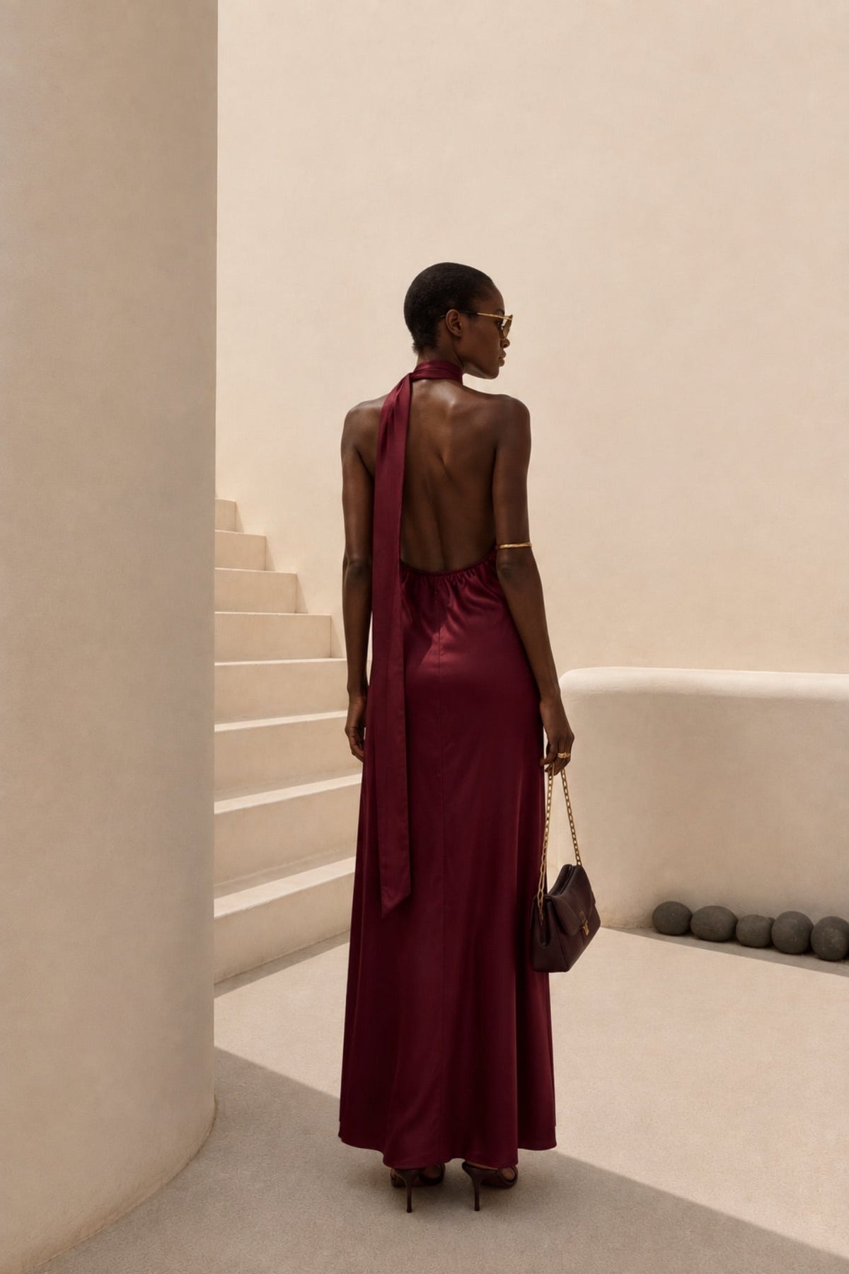 Burgundy mini dress