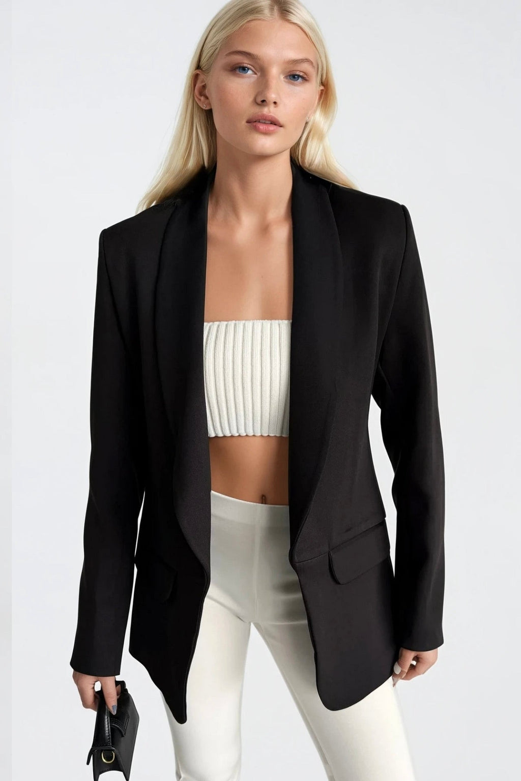 Shawl Collar Lined Black Blazer Jacket
