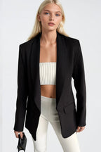 Shawl Collar Lined Black Blazer Jacket