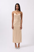 Satin Thin Strap Stone Dress