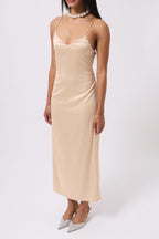 Satin Thin Strap Stone Dress