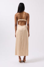 Satin Thin Strap Stone Dress