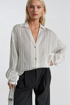 Stripe Detail White Modal Shirt