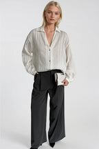 Stripe Detail White Modal Shirt