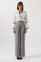 Stripe Detail Palazzo Gray Pants
