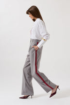 Stripe Detail Palazzo Gray Pants