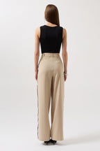 Stripe Detail Palazzo Stone Pants