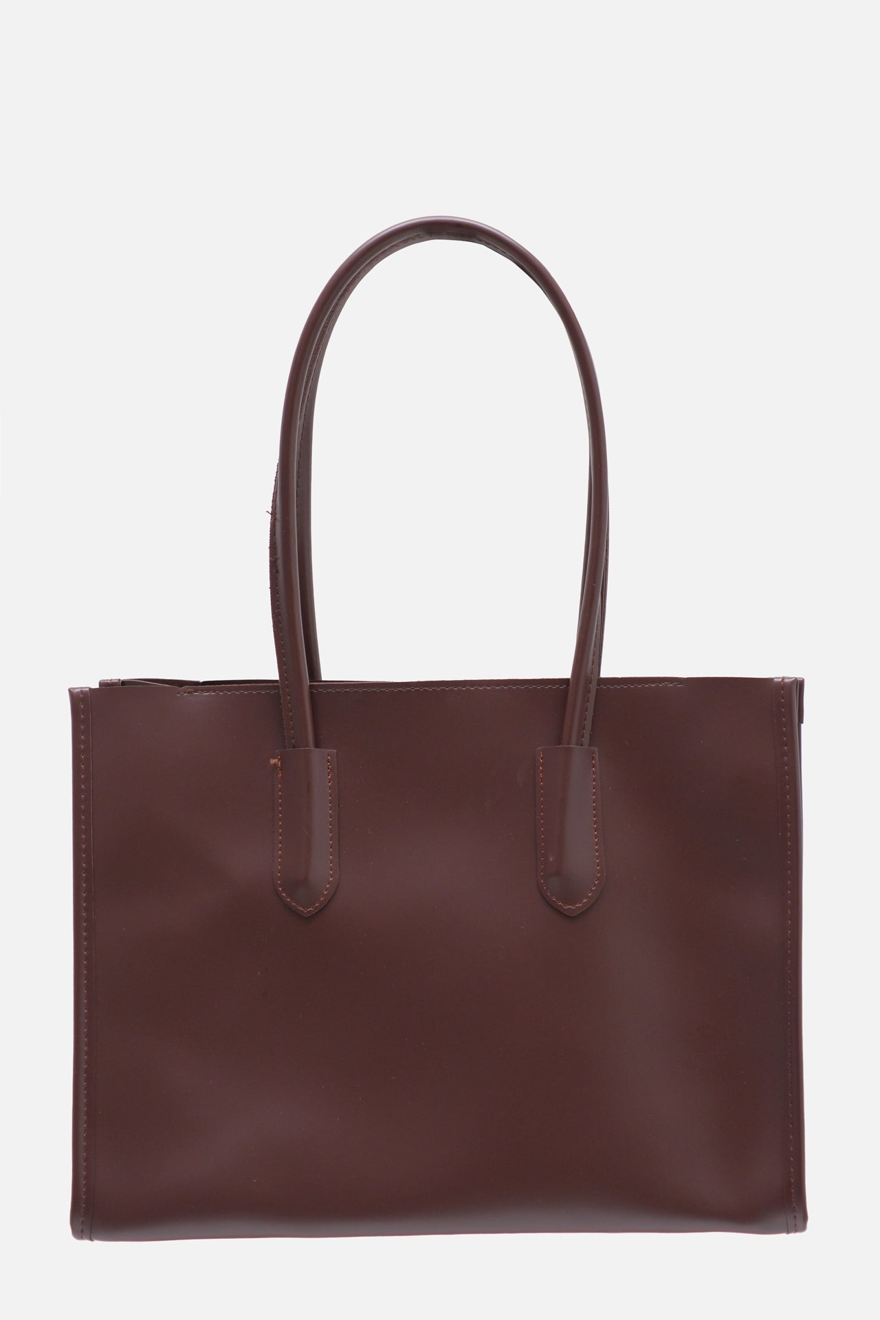 Shopping Leather Dusty Brown Bag