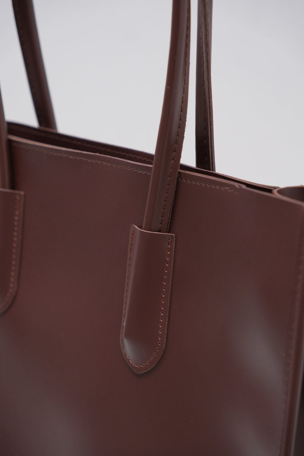 Shopping Leather Dusty Brown Bag