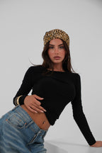 Crew Neck Basic Black Blouse