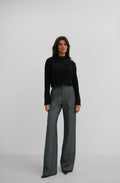 Sifir Collar Black Crop Knit Sweater