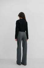 Sifir Collar Black Crop Knit Sweater