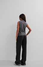 Sifir Collar Fiyonk Detailed Gray Knit Suveter
