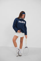 Sifir Collar Brushed Navy Sweatshirt