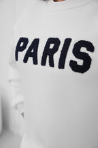 Crew Neck Brushed White Sweatshirt