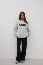 Crew Neck Brushed Gray Sweatshirt