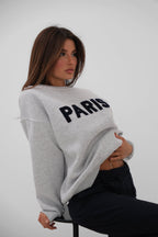Crew Neck Brushed Gray Sweatshirt