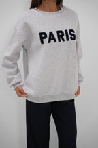 Crew Neck Brushed Gray Sweatshirt