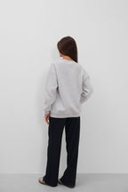 Crew Neck Brushed Gray Sweatshirt