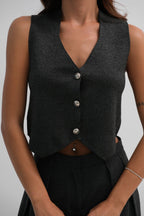 Glitter Knit Gray Vest