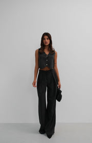 Glittery Knitted Gray Vest