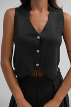 Glitter Knit Gray Vest