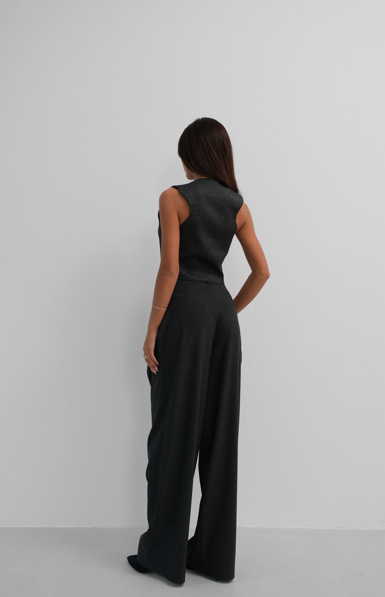 Glitter Knit Gray Vest