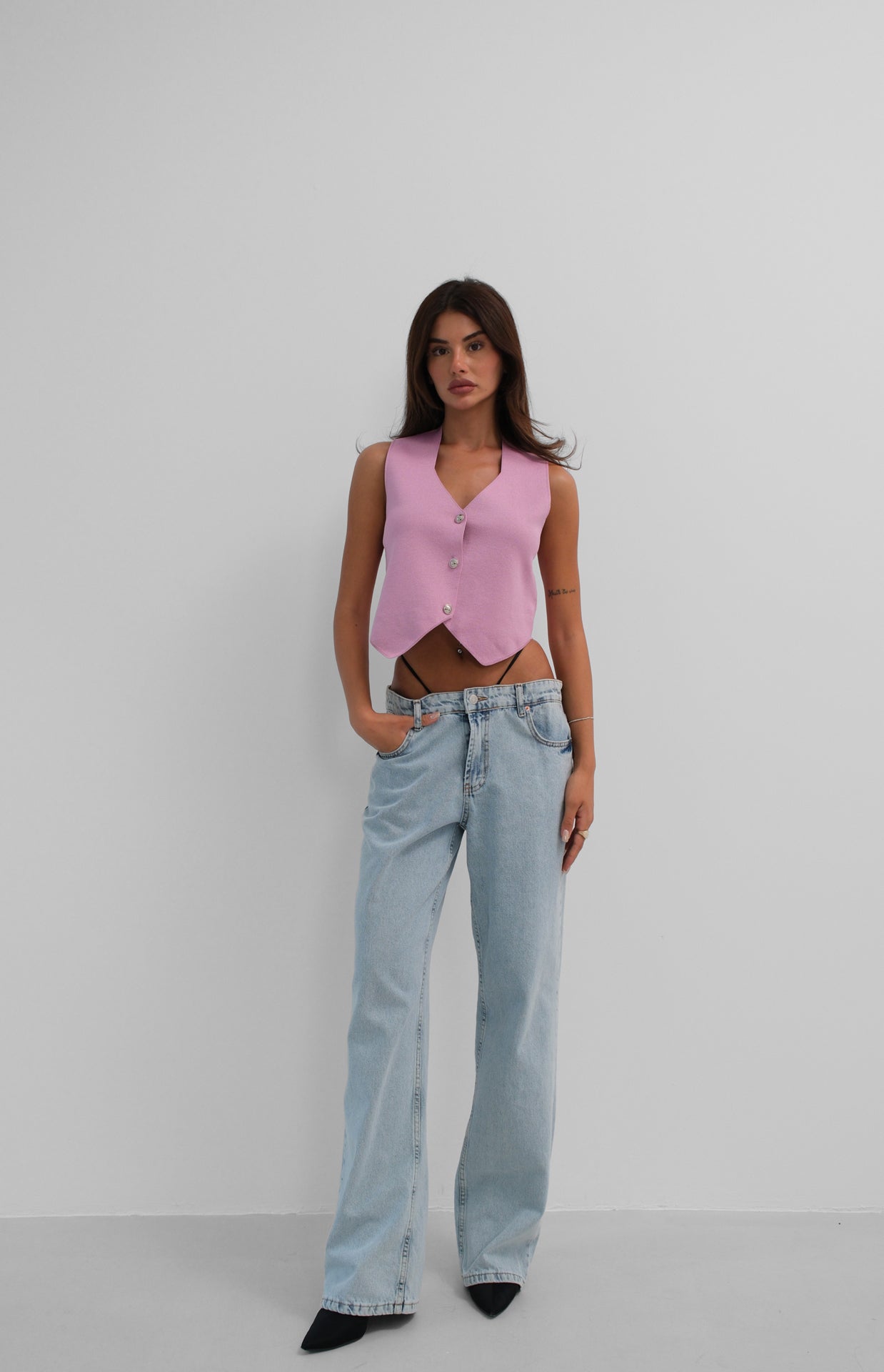Glitter Knit Pink Vest