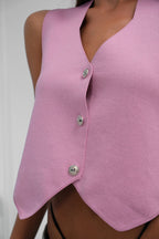 Glitter Knit Pink Vest