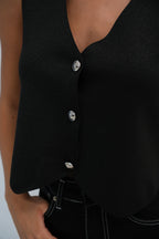 Glitter Knit Black Vest