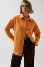 Back Cutout Lace-Up Orange Shirt