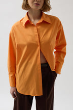 Back Cutout Lace-Up Orange Shirt