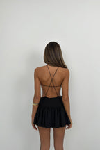 Back Detail Black Bodysuit