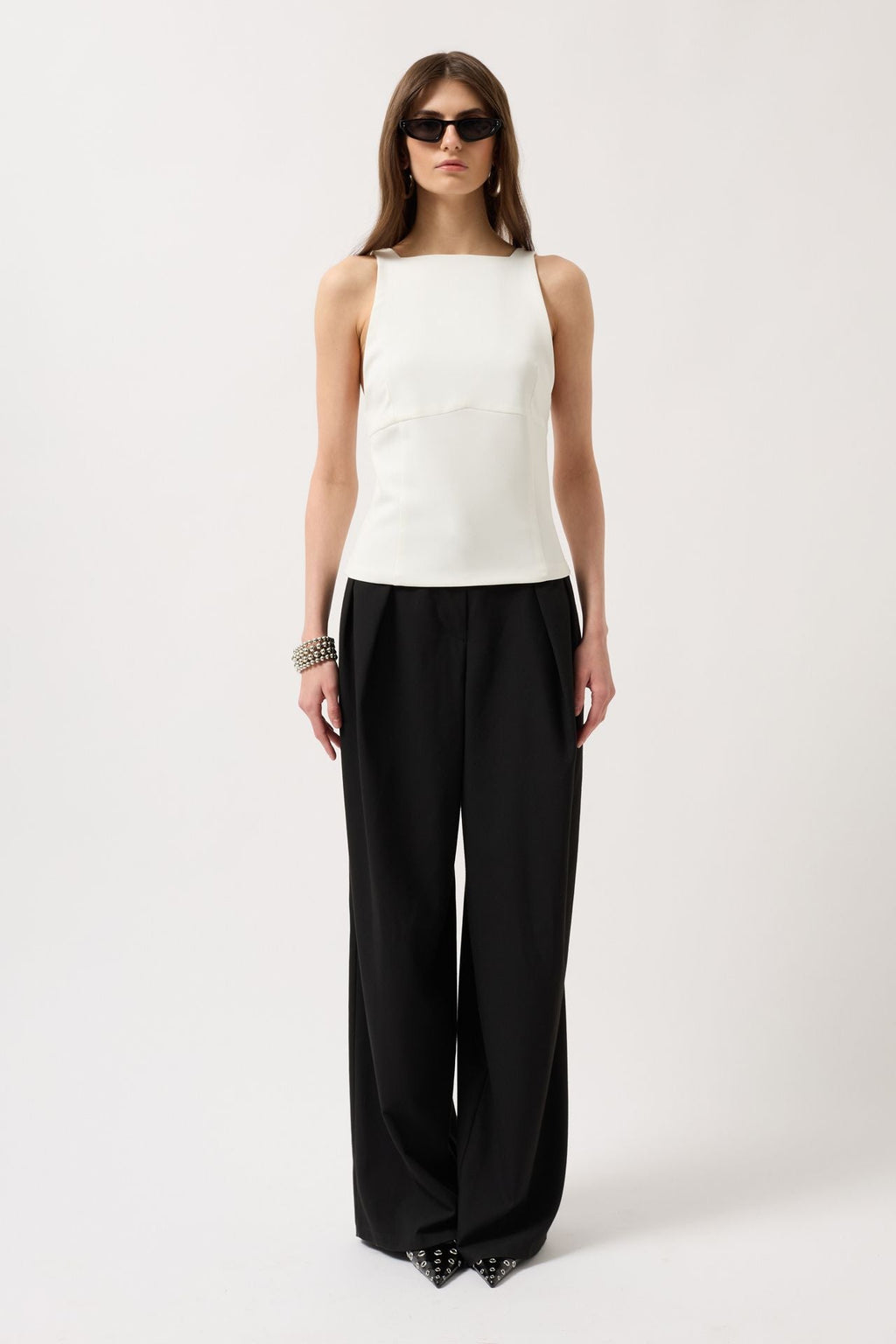 Back Ribbon Detail White Blouse