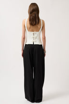 Back Ribbon Detail White Blouse