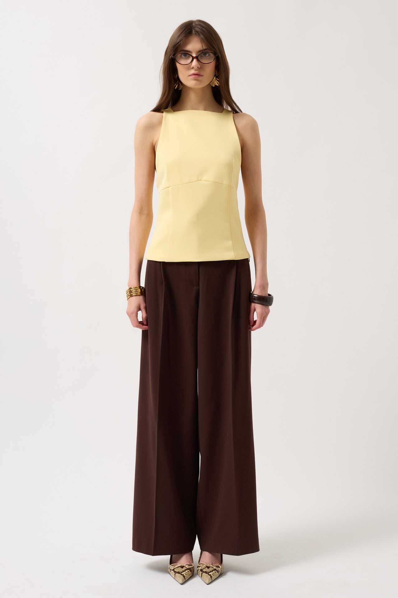 Back Ribbon Detail Yellow Blouse